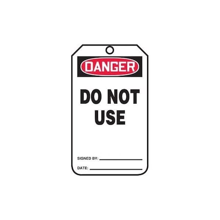 Accuform Safety Tags, DANGER DO NOT USE, 8.5inx 3.875in, RP-Plastic, 25PK MDT286PTP